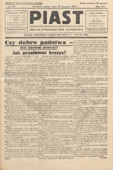 Piast : tygodnik polityczny, społeczny, oświatowy, poświęcony sprawom ludu polskiego : Naczelny organ Polskiego Stronnictwa Ludowego. 1932, nr 35