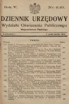 Dziennik Urzędowy Wydziału Oświecenia Publicznego Województwa Śląskiego. 1928, nr 9/10