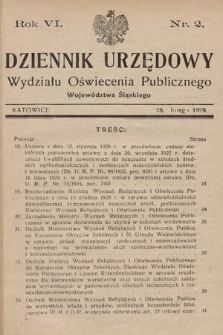 Dziennik Urzędowy Wydziału Oświecenia Publicznego Województwa Śląskiego. 1929, nr 2