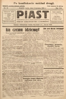 Piast : tygodnik polityczny, społeczny, oświatowy, poświęcony sprawom ludu polskiego : Naczelny organ Polskiego Stronnictwa Ludowego. 1933, nr 15