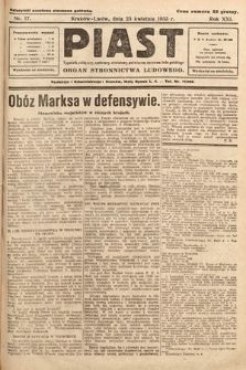 Piast : tygodnik polityczny, społeczny, oświatowy, poświęcony sprawom ludu polskiego : Naczelny organ Polskiego Stronnictwa Ludowego. 1933, nr 17