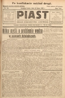 Piast : tygodnik polityczny, społeczny, oświatowy, poświęcony sprawom ludu polskiego : Naczelny organ Polskiego Stronnictwa Ludowego. 1933, nr 29