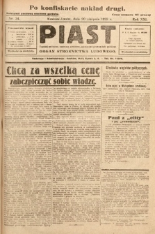 Piast : tygodnik polityczny, społeczny, oświatowy, poświęcony sprawom ludu polskiego : Naczelny organ Polskiego Stronnictwa Ludowego. 1933, nr 34