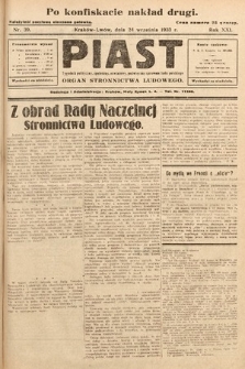 Piast : tygodnik polityczny, społeczny, oświatowy, poświęcony sprawom ludu polskiego : Naczelny organ Polskiego Stronnictwa Ludowego. 1933, nr 39