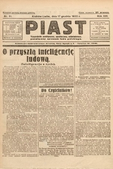 Piast : tygodnik polityczny, społeczny, oświatowy, poświęcony sprawom ludu polskiego. 1933, nr 51