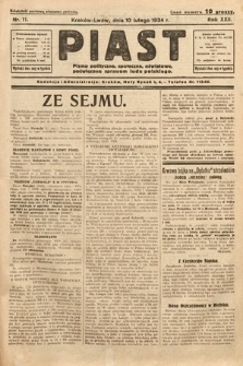 Piast : pismo polityczne, społeczne, oświatowe, poświęcone sprawom ludu polskiego. 1934, nr 11