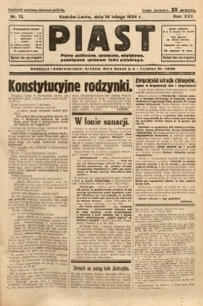 Piast : pismo polityczne, społeczne, oświatowe, poświęcone sprawom ludu polskiego. 1934, nr 12