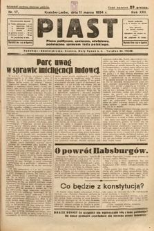 Piast : pismo polityczne, społeczne, oświatowe, poświęcone sprawom ludu polskiego. 1934, nr 17