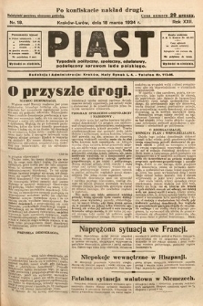 Piast : tygodnik polityczny, społeczny, oświatowy, poświęcony sprawom ludu polskiego. 1934, nr 18