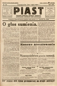 Piast : tygodnik polityczny, społeczny, oświatowy, poświęcony sprawom ludu polskiego. 1934, nr 33