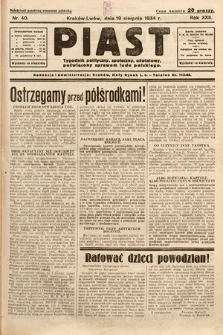 Piast : tygodnik polityczny, społeczny, oświatowy, poświęcony sprawom ludu polskiego. 1934, nr 40