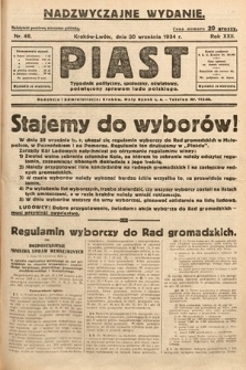 Piast : tygodnik polityczny, społeczny, oświatowy, poświęcony sprawom ludu polskiego. 1934, nr 46