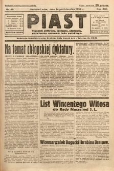 Piast : tygodnik polityczny, społeczny, oświatowy, poświęcony sprawom ludu polskiego. 1934, nr 48