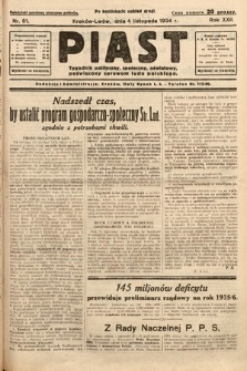 Piast : tygodnik polityczny, społeczny, oświatowy, poświęcony sprawom ludu polskiego. 1934, nr 51