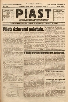 Piast : tygodnik polityczny, społeczny, oświatowy, poświęcony sprawom ludu polskiego. 1934, nr 52