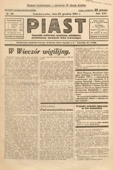 Piast : tygodnik polityczny, społeczny, oświatowy, poświęcony sprawom ludu polskiego. 1934, nr 58