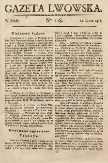 Gazeta Lwowska. 1816, nr 118