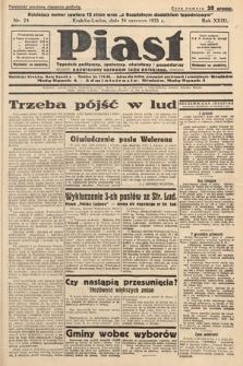 Piast : pismo polityczne, społeczne, oświatowe, poświęcone sprawom ludu polskiego. 1935, nr 24