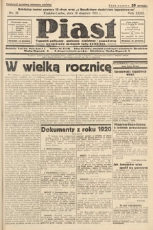 Piast : pismo polityczne, społeczne, oświatowe, poświęcone sprawom ludu polskiego. 1935, nr 33