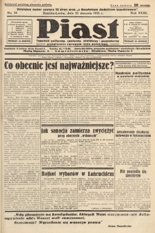 Piast : pismo polityczne, społeczne, oświatowe, poświęcone sprawom ludu polskiego. 1935, nr 34