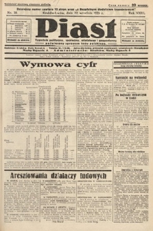 Piast : pismo polityczne, społeczne, oświatowe, poświęcone sprawom ludu polskiego. 1935, nr 38