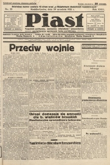 Piast : pismo polityczne, społeczne, oświatowe, poświęcone sprawom ludu polskiego. 1935, nr 39