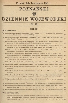 Poznański Dziennik Wojewódzki. 1947, nr 19