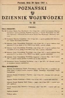 Poznański Dziennik Wojewódzki. 1947, nr 22