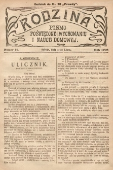 Rodzina : pismo poświęcone wychowaniu i nauce domowej. 1908, nr 14