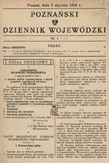 Poznański Dziennik Wojewódzki. 1948, nr 1