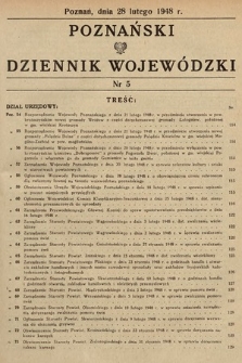 Poznański Dziennik Wojewódzki. 1948, nr 5