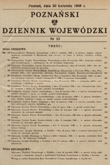 Poznański Dziennik Wojewódzki. 1948, nr 12
