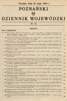 Poznański Dziennik Wojewódzki. 1948, nr 14