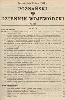 Poznański Dziennik Wojewódzki. 1948, nr 20