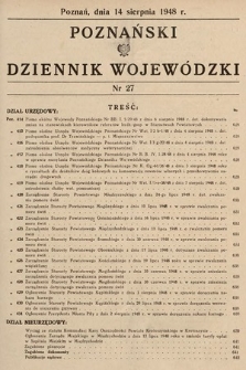 Poznański Dziennik Wojewódzki. 1948, nr 27