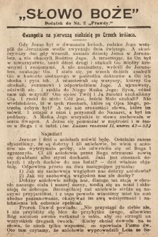 Słowo Boże : dodatek do Prawdy. 1908, nr 2