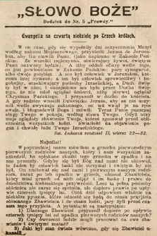 Słowo Boże : dodatek do Prawdy. 1908, nr 5