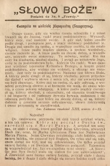 Słowo Boże : dodatek do Prawdy. 1908, nr 8