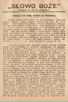 Słowo Boże : dodatek do Prawdy. 1908, nr 18