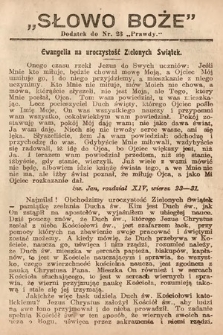 Słowo Boże : dodatek do Prawdy. 1908, nr 23