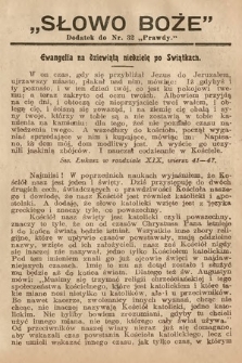 Słowo Boże : dodatek do Prawdy. 1908, nr 32