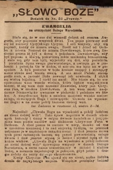 Słowo Boże : dodatek do Prawdy. 1908, nr 52