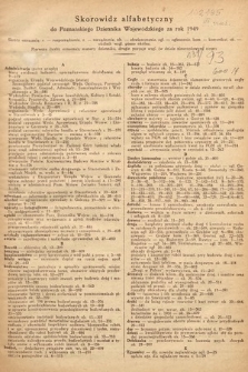 Poznański Dziennik Wojewódzki. 1949, skorowidz alfabetyczny