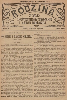 Rodzina : pismo poświęcone wychowaniu i nauce domowej. 1910, nr 2