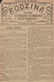 Rodzina : pismo poświęcone wychowaniu i nauce domowej. 1910, nr 24