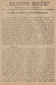 Słowo Boże : dodatek do Prawdy. 1910, nr 6