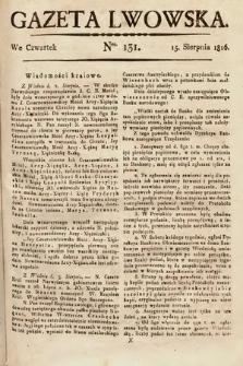 Gazeta Lwowska. 1816, nr 131