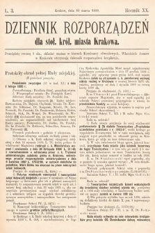 Dziennik Rozporządzeń dla Stoł. Król. Miasta Krakowa. 1899, L. 3