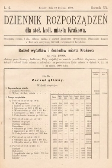 Dziennik Rozporządzeń dla Stoł. Król. Miasta Krakowa. 1899, L. 4