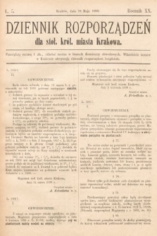 Dziennik Rozporządzeń dla Stoł. Król. Miasta Krakowa. 1899, L. 5